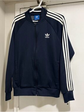 adidas black Track Jacket with White Three-Stripes